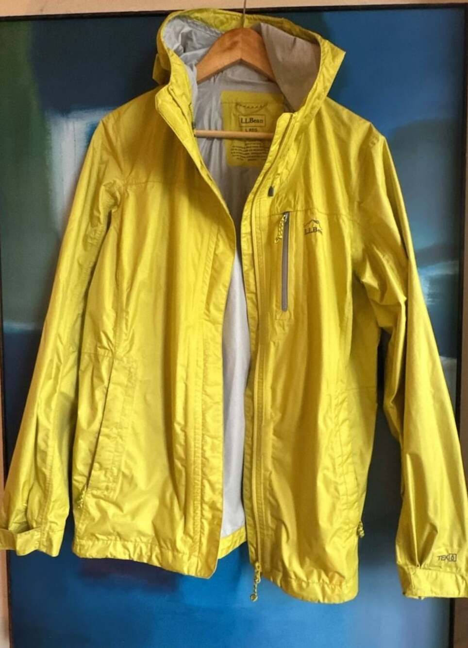 L.L. Bean Trail Model Rain Jacket Size L REG Yellow TEK 2.5